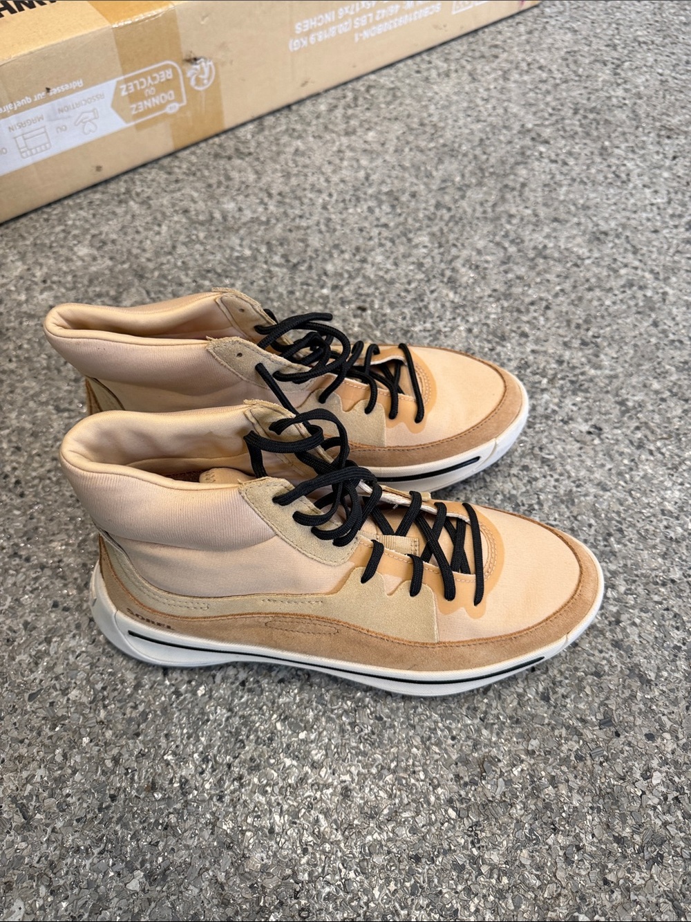 Women’s High-Top Casual boots in Beige and orange
